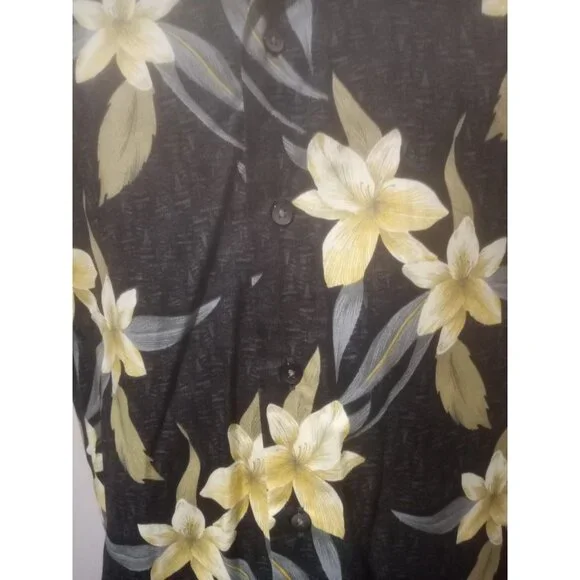 New Cutter Buck Shirt Mens Large L Short Sleeve Button Front Floral Multicolor - Picture 7 of 15